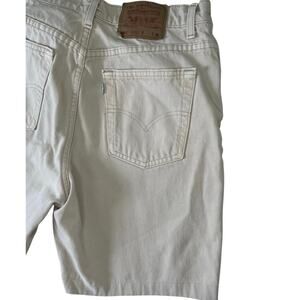 Vintage 90s Levi’s 550 Long Mom Shorts Cream Beige Bermuda High Rise Women’s 16